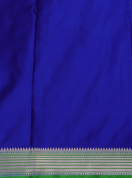 Royal Blue - Green Banarasi Mushru Silk Saree