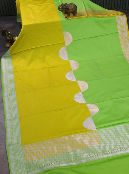 Light Green - Yellow Banarasi Mushru Silk