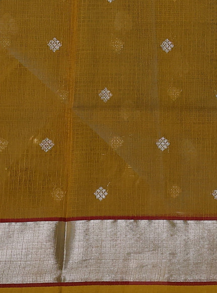 Turquoise Blue - Mustard Yellow Kota Cotton Real Zari Saree