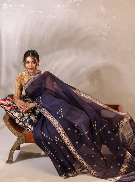Jamun Banarasi Kora Silk Saree