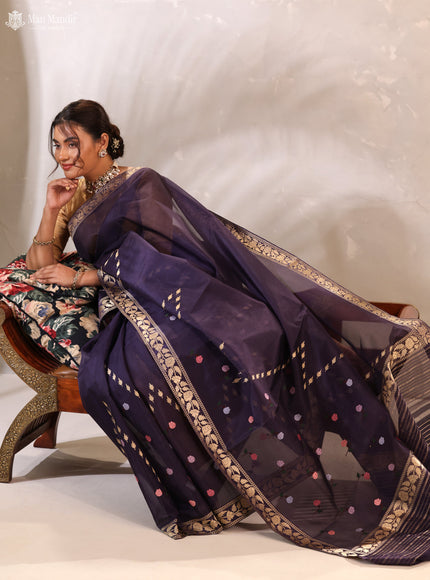 Jamun Banarasi Kora Silk Saree