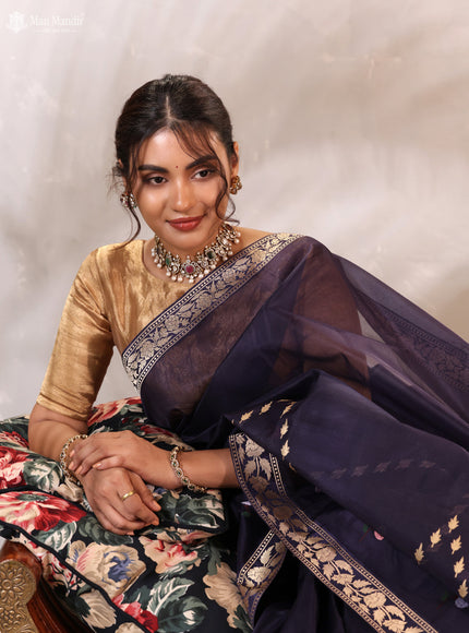 Jamun Banarasi Kora Silk Saree