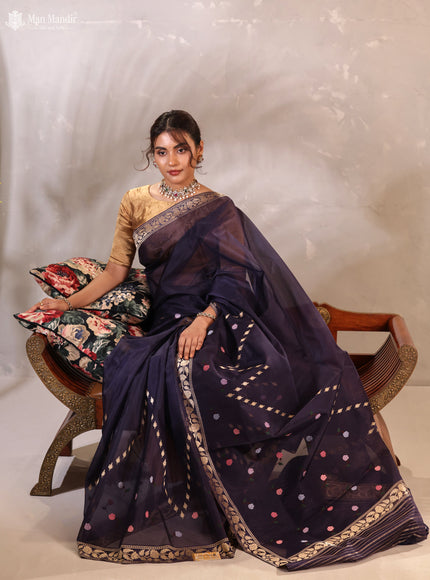 Jamun Banarasi Kora Silk Saree
