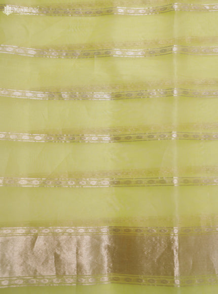Yellow Banarasi Kora Silk Saree
