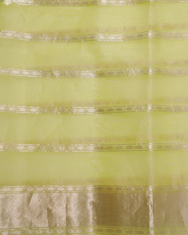 Yellow Banarasi Kora Silk Saree