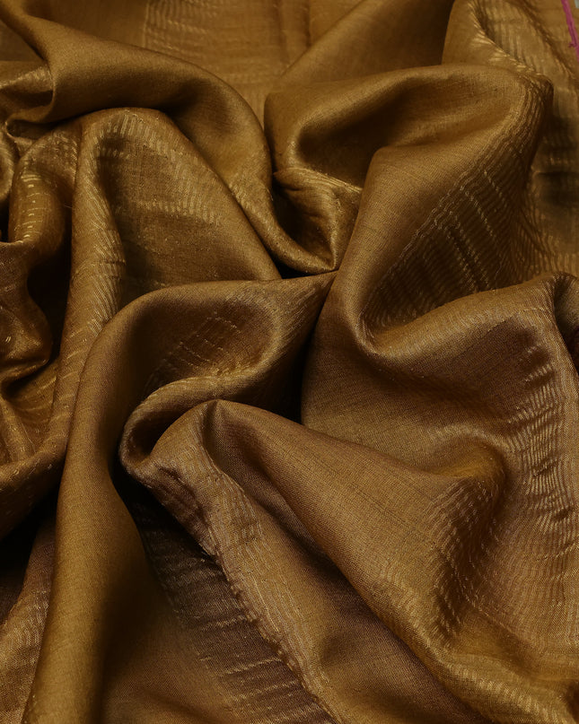 Mustard Yellow Tussar Silk Saree