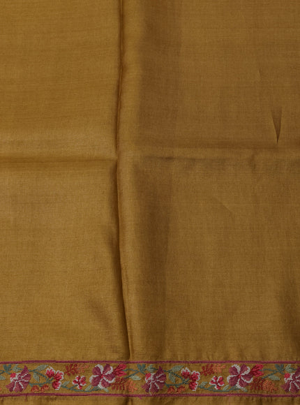 Mustard Yellow Tussar Silk Saree
