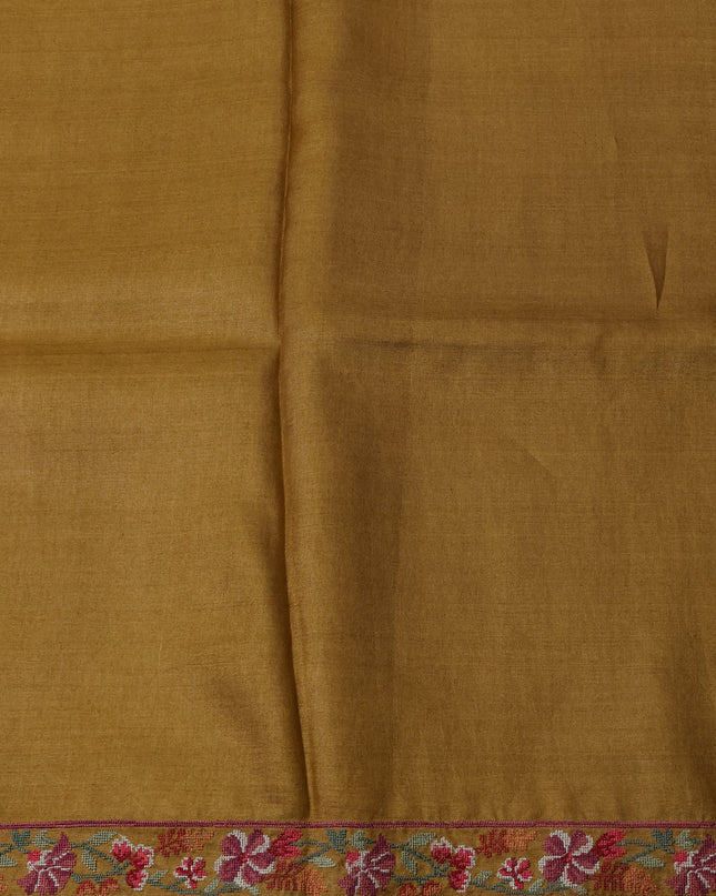 Mustard Yellow Tussar Silk Saree