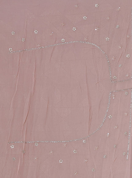 Peach Georgette Sequins Saree