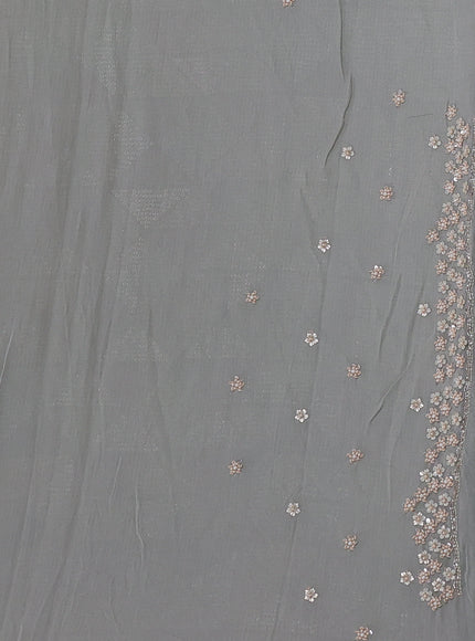 Grey Georgette Sequins Saree