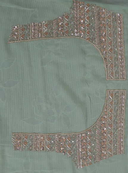 Pista Green Georgette Sequins Saree