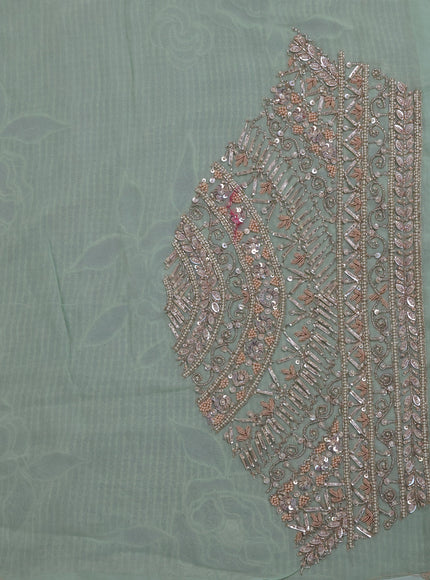 Pista Green Georgette Sequins Saree