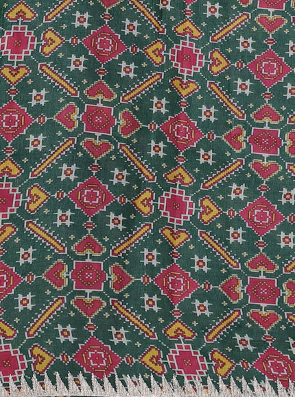 Bottle Green-Beige Tussar Silk Saree
