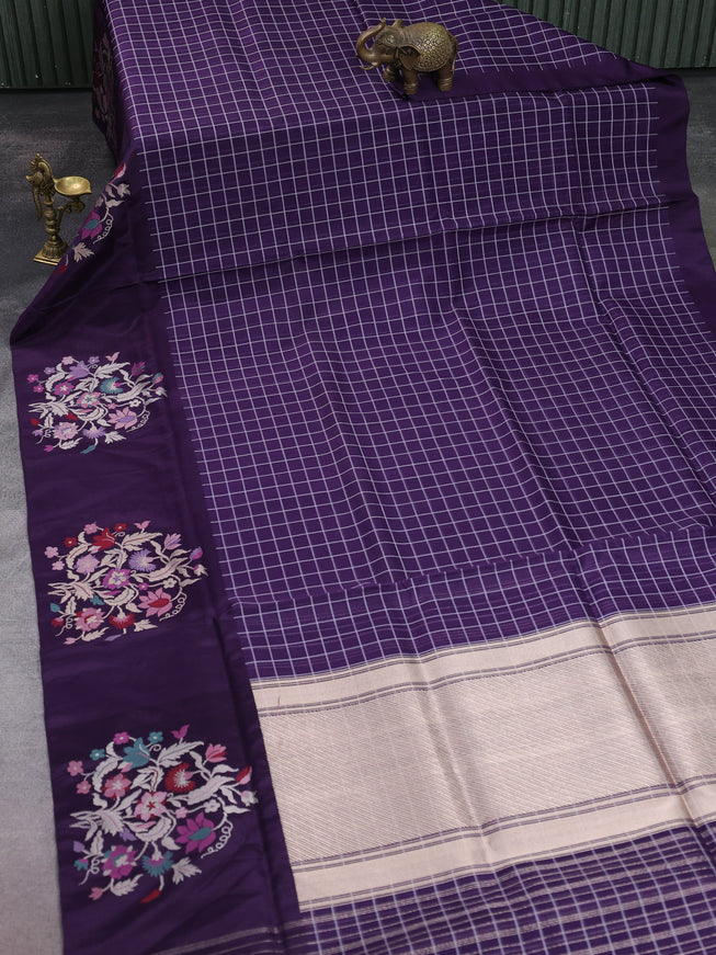 Purple Banarasi Kora Saree