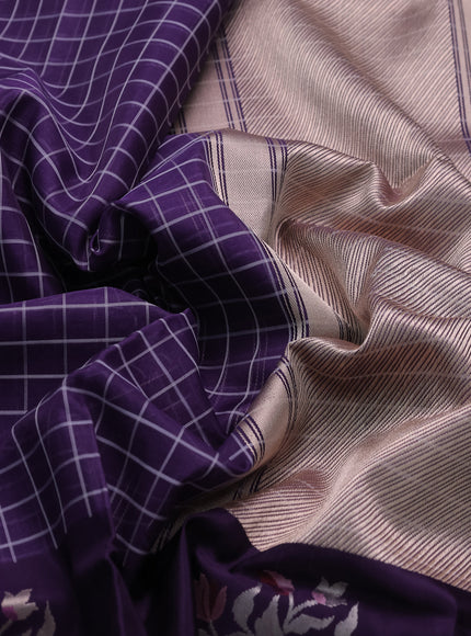 Purple Banarasi Kora Saree