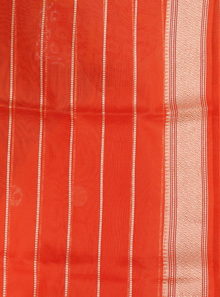 Orange-Gold Banarasi Kora Saree