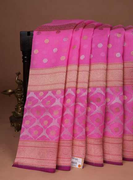 Pink Banarasi Kora Saree