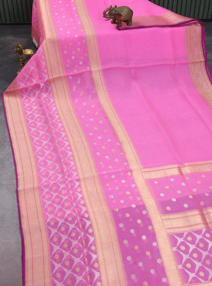 Pink Banarasi Kora Saree
