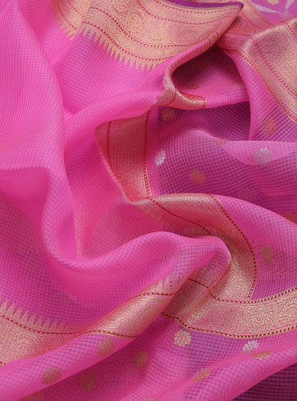 Pink Banarasi Kora Saree