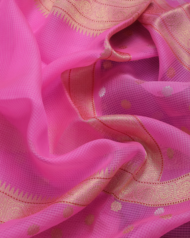 Pink Banarasi Kora Saree