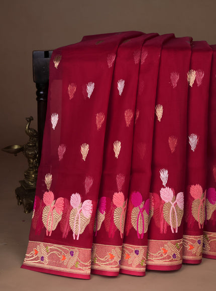 Red Banarasi Kora Saree