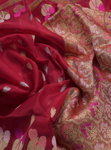 Red Banarasi Kora Saree