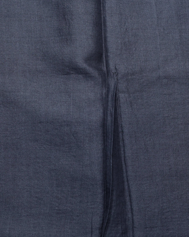Elephant Grey Tussar Kantha Embroidery Saree