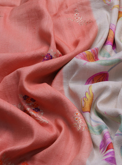 Peach-Beige Banarasi Tussar Silk Saree