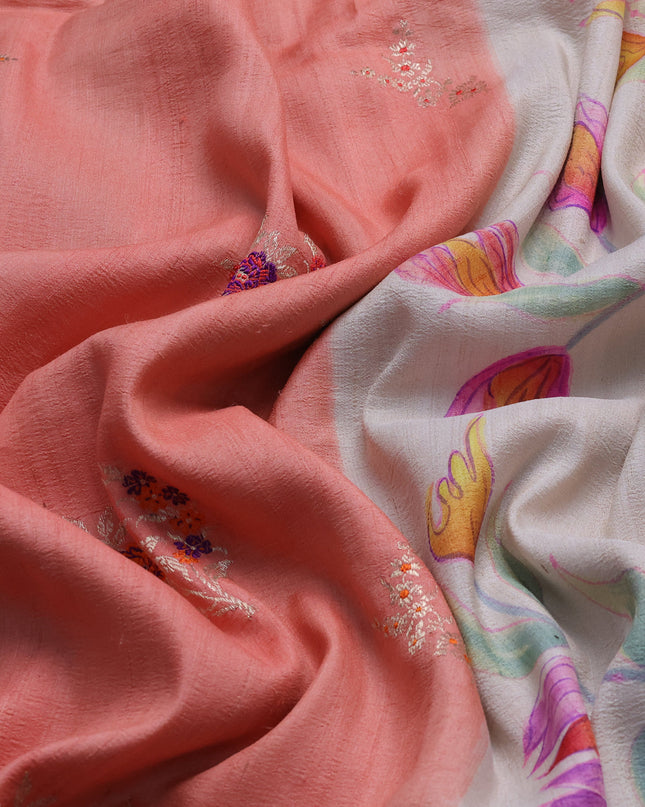 Peach-Beige Banarasi Tussar Silk Saree
