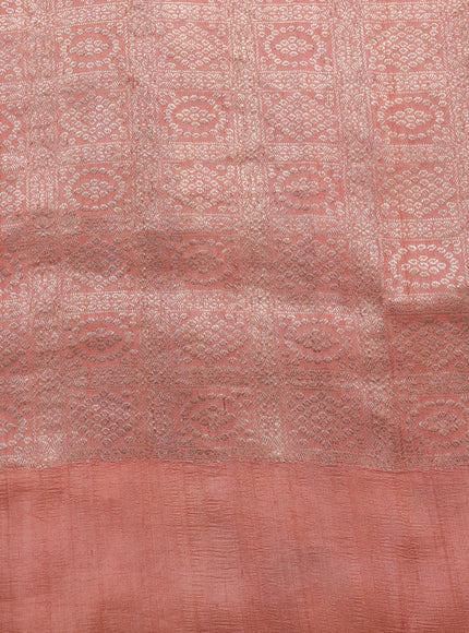 Peach-Beige Banarasi Tussar Silk Saree