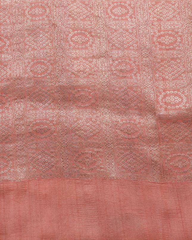 Peach-Beige Banarasi Tussar Silk Saree