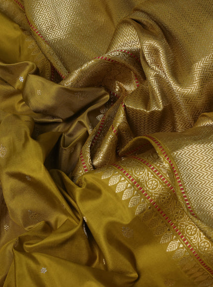 Lime Green Banarasi Silk Saree