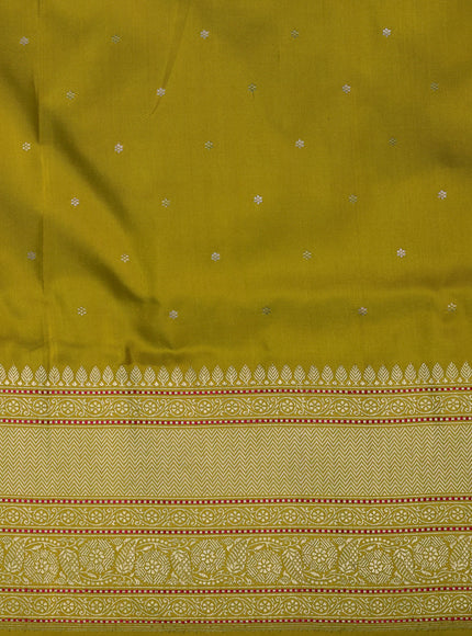 Lime Green Banarasi Silk Saree