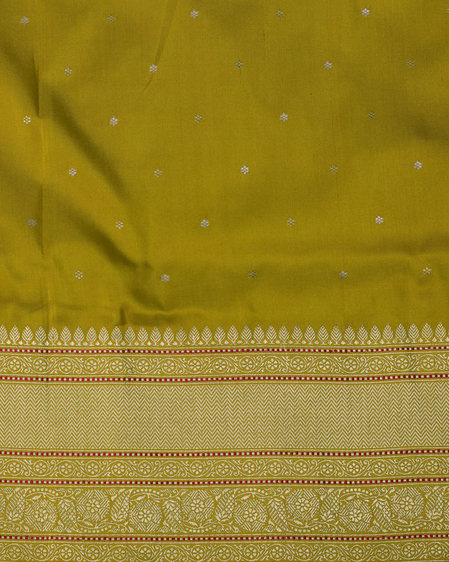 Lime Green Banarasi Silk Saree