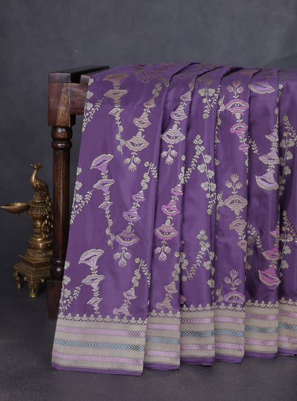 Lavender Banarasi Silk Saree