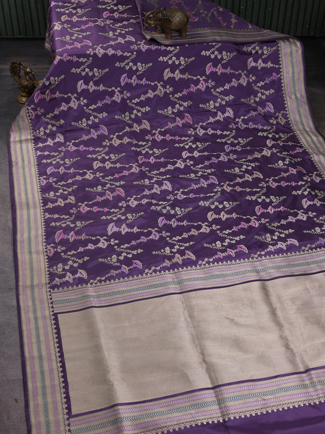 Lavender Banarasi Silk Saree