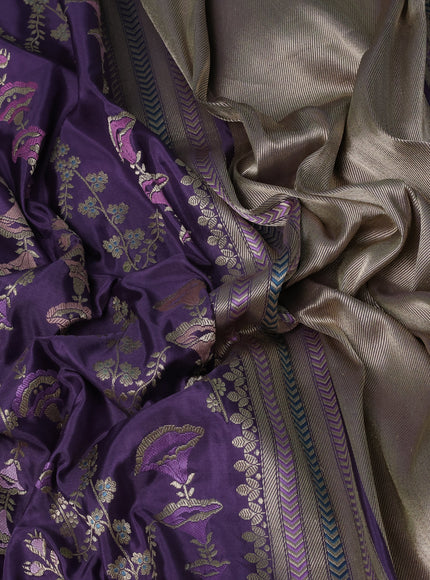 Lavender Banarasi Silk Saree