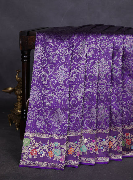 Purple Banarasi Silk Saree