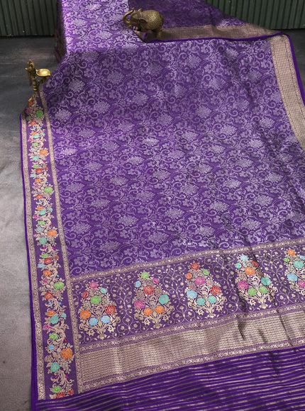 Purple Banarasi Silk Saree