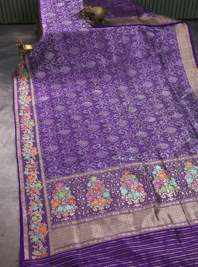 Purple Banarasi Silk Saree