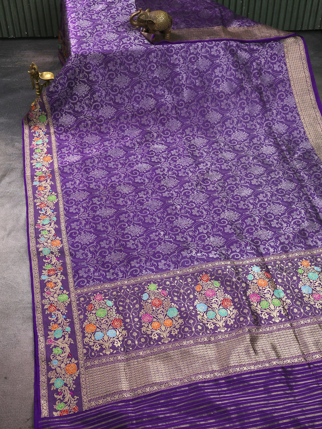 Purple Banarasi Silk Saree