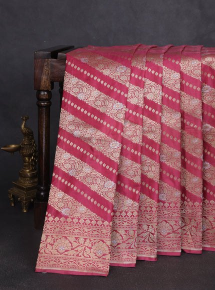Dark Peach Banarasi Fekwa Silk Saree