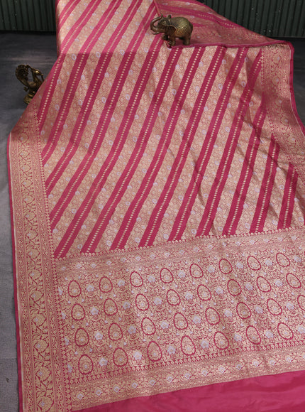 Dark Peach Banarasi Fekwa Silk Saree
