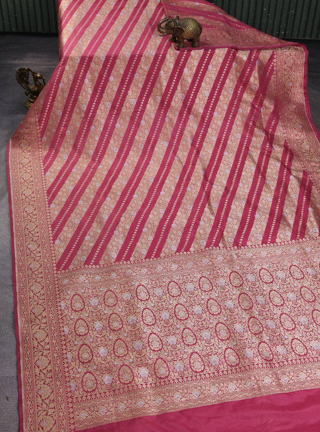 Dark Peach Banarasi Fekwa Silk Saree