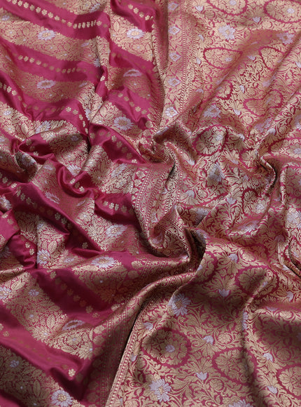 Dark Peach Banarasi Fekwa Silk Saree