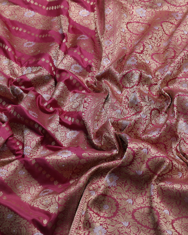 Dark Peach Banarasi Fekwa Silk Saree