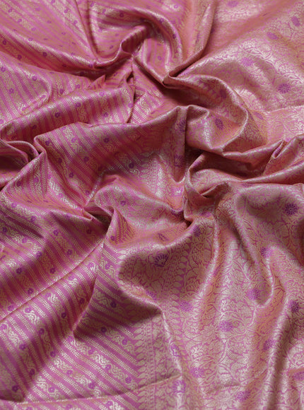 Light Pink - Lilac Banarasi Fekwa Silk Saree