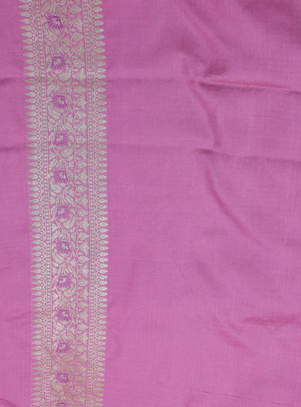 Light Pink - Lilac Banarasi Fekwa Silk Saree