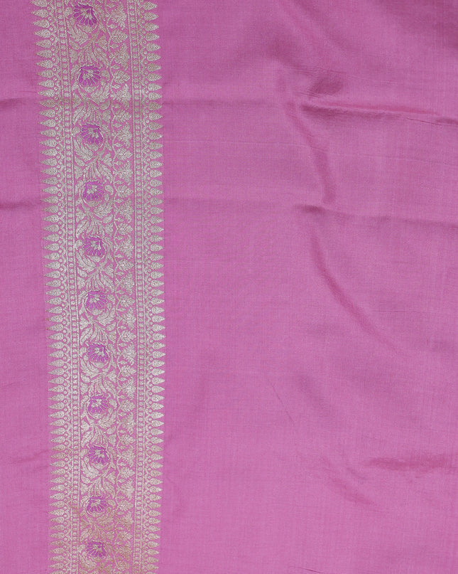 Light Pink - Lilac Banarasi Fekwa Silk Saree