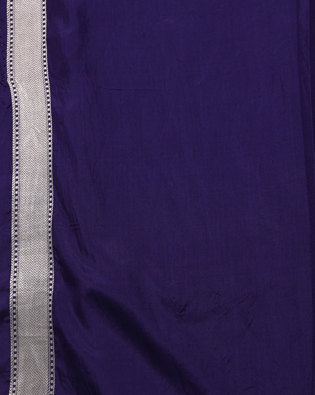 Navy Blue Banarasi Fekwa Silk Saree
